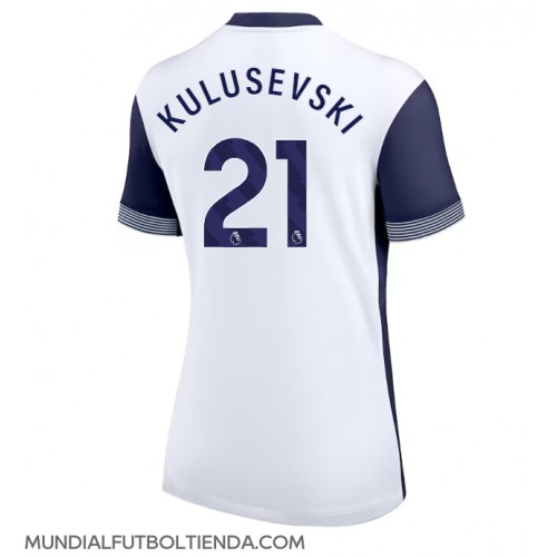 Camiseta Tottenham Hotspur Dejan Kulusevski #21 Primera Equipación Replica 2024-25 para mujer mangas cortas